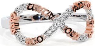 Branco Rosa Ouro Infinidade irlandês Minha alma gêmea Anel