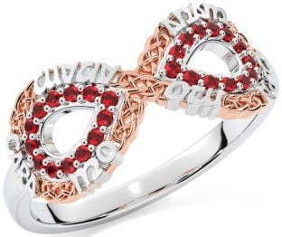 Ruby Rose Gold Silver Infinity Irish "My Soul Mate" Ring