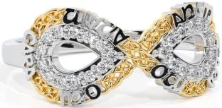 Diamond Gold Silver Infinity Irish "My Soul Mate" Ring