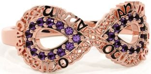 Alexandrite Rose Gold Silver Infinity Irish "My Soul Mate" Ring
