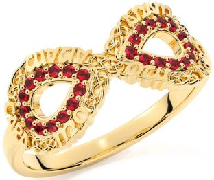 Ruby Gold Silver Infinity Irish "My Soul Mate" Ring
