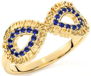 Sapphire Gold Silver Infinity Irish "My Soul Mate" Ring
