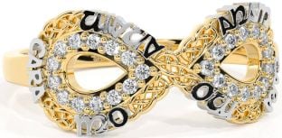 Diamond Gold Silver Infinity Irish "My Soul Mate" Ring