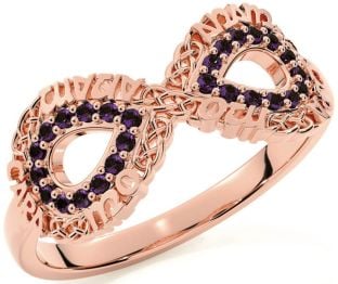 Alexandrite Rose Gold Infinity Irish "My Soul Mate" Ring