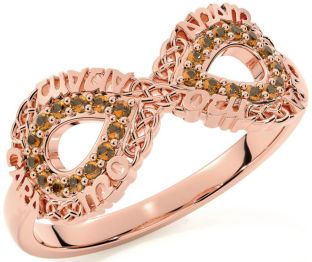Citrine Rose Gold Infinity Irish "My Soul Mate" Ring