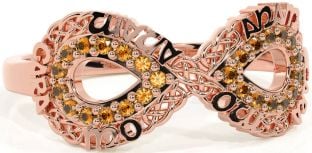 Citrine Rose Gold Infinity Irish "My Soul Mate" Ring