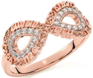 Diamond Rose Gold Infinity Irish "My Soul Mate" Ring