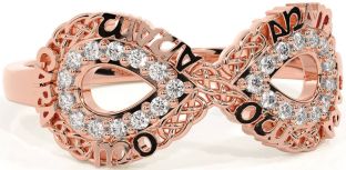 Diamond Rose Gold Infinity Irish "My Soul Mate" Ring