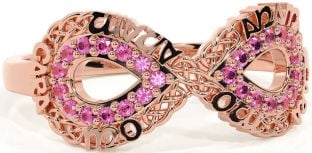 Pink Tourmaline Rose Gold Infinity Irish "My Soul Mate" Ring