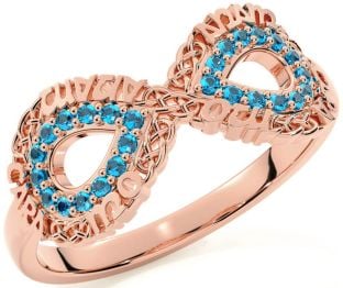 Topaz Rose Gold Infinity Irish "My Soul Mate" Ring