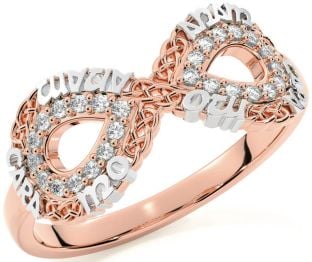 Diamond White Rose Gold Infinity Irish "My Soul Mate" Ring
