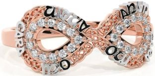 Diamond White Rose Gold Infinity Irish "My Soul Mate" Ring
