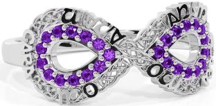 Amethyst Silver Infinity Irish "My Soul Mate" Ring