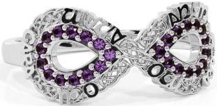 Alexandrite Silver Infinity Irish "My Soul Mate" Ring