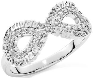 Diamond Silver Infinity Irish "My Soul Mate" Ring