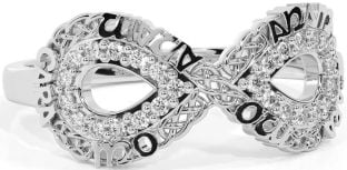 Diamond Silver Infinity Irish "My Soul Mate" Ring
