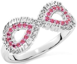 Pink Tourmaline White Gold Infinity Irish "My Soul Mate" Ring