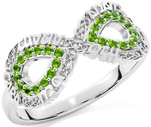 Peridot White Gold Infinity Irish "My Soul Mate" Ring