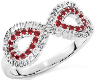 Ruby White Gold Infinity Irish "My Soul Mate" Ring