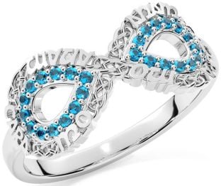 Topaz White Gold Infinity Irish "My Soul Mate" Ring