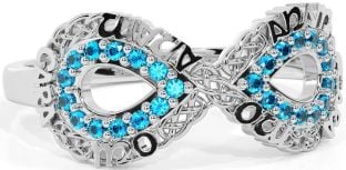 Topaz White Gold Infinity Irish "My Soul Mate" Ring