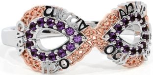 Alexandrite White Rose Gold Infinity Irish "My Soul Mate" Ring
