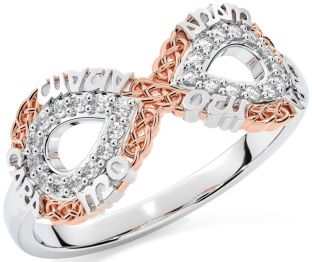 Diamond White Rose Gold Infinity Irish "My Soul Mate" Ring