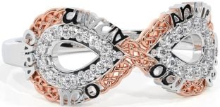Diamond White Rose Gold Infinity Irish "My Soul Mate" Ring