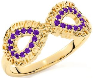 Amethyst Gold Infinity Irish "My Soul Mate" Ring
