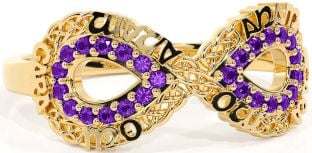 Amethyst Gold Infinity Irish "My Soul Mate" Ring