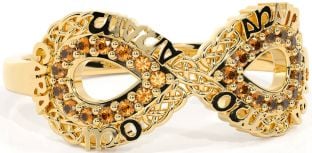 Citrine Gold Infinity Irish "My Soul Mate" Ring