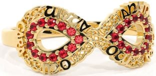 Ruby Gold Infinity Irish "My Soul Mate" Ring