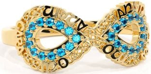 Topaz Gold Infinity Irish "My Soul Mate" Ring