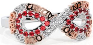 Ruby Rose Gold Silver Infinity Irish "My Soul Mate" Ring