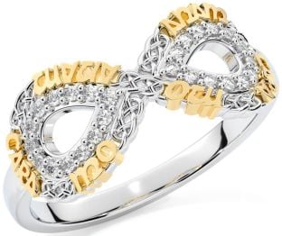 Diamond Gold Silver Infinity Irish "My Soul Mate" Ring
