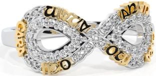 Diamond Gold Silver Infinity Irish "My Soul Mate" Ring