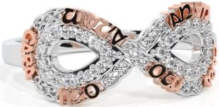 Diamond White Rose Gold Infinity Irish "My Soul Mate" Ring