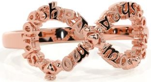 Rose Gold Infinity Claddagh Irish "My eternal love" Ring