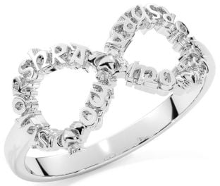 Silver Infinity Claddagh Irish "My eternal love" Ring