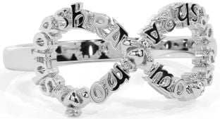 White Gold Infinity Claddagh Irish "My eternal love" Ring