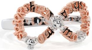 White Rose Gold Infinity Claddagh Irish "My eternal love" Ring