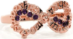Alexandrite Rose Gold Claddagh Infinity Irish "My eternal love" Ring
