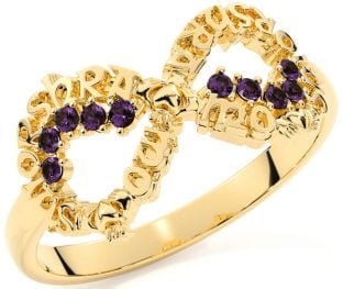 Alexandrite Gold Claddagh Infinity Irish "My eternal love" Ring