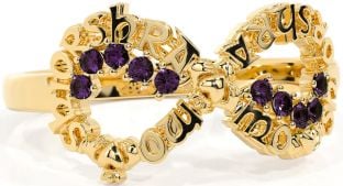 Alexandrite Gold Claddagh Infinity Irish "My eternal love" Ring