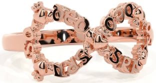 "Love Forever" Rose Gold Infinity Irish Claddagh Ring