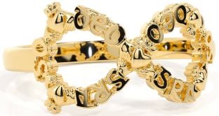 "Love Forever" Gold Infinity Irish Claddagh Ring