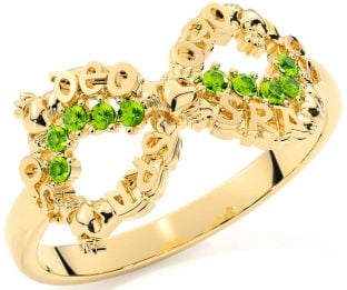 "Love Forever" Periodt Gold Silver Infinity Irish Claddagh Ring