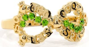 "Love Forever" Periodt Gold Silver Infinity Irish Claddagh Ring
