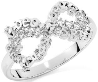 Diamond White Gold Claddagh Infinity Irish "Love Forever" Ring