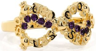 Alexandrite Gold Claddagh Infinity Irish "Love Forever" Ring